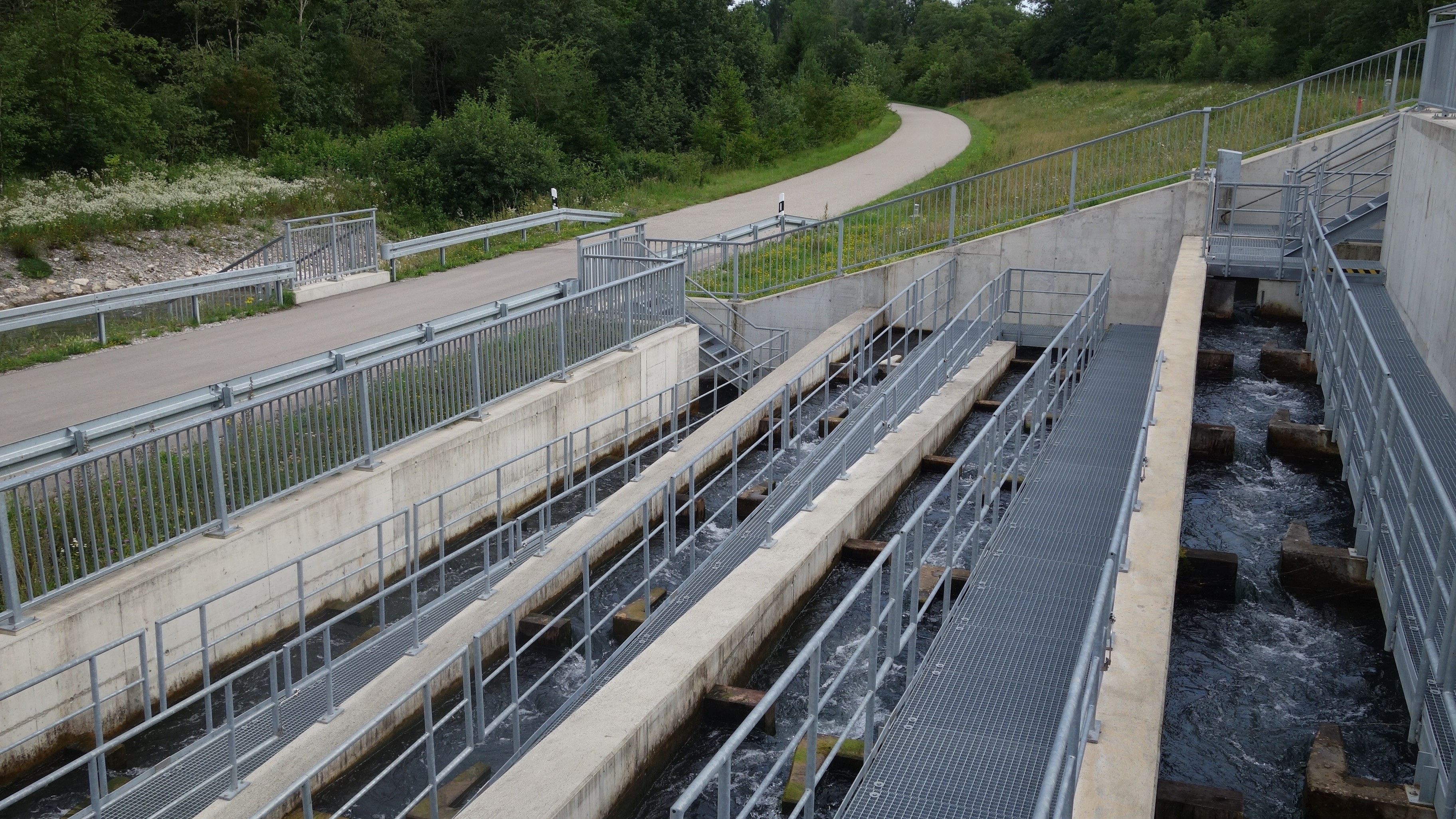 Ausstiegsbauwerk an der Fischaufstiegsanlage Scheuring, Foto Josef Neumair, 2023