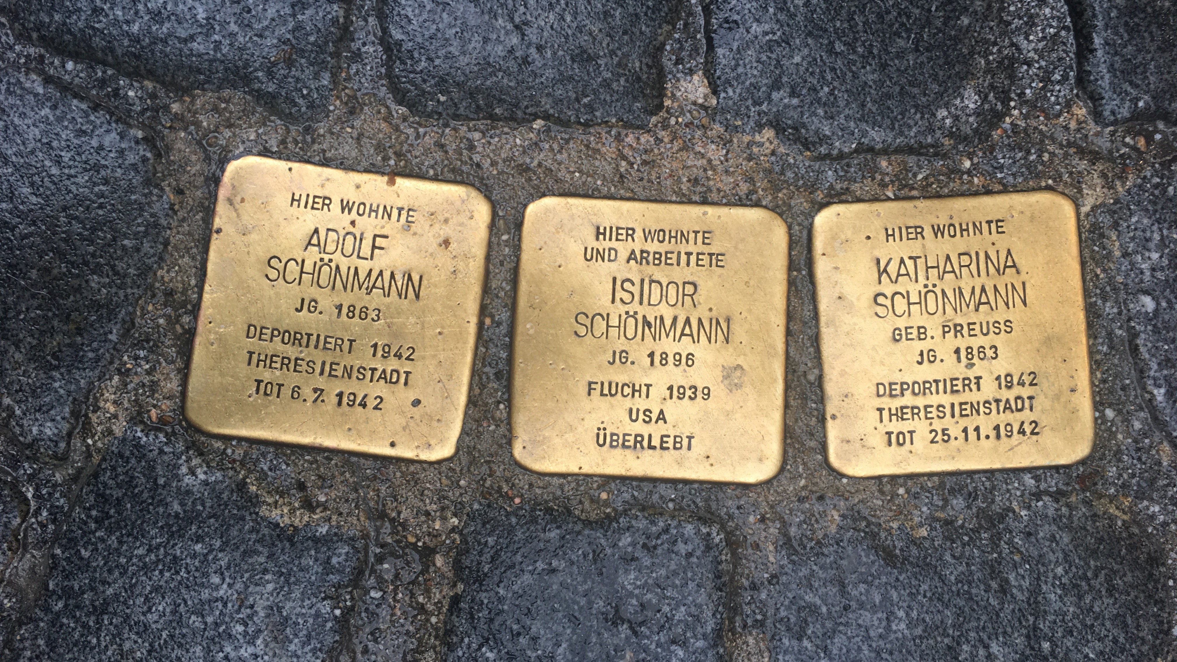 Stolpersteine der Familie Schönmann
