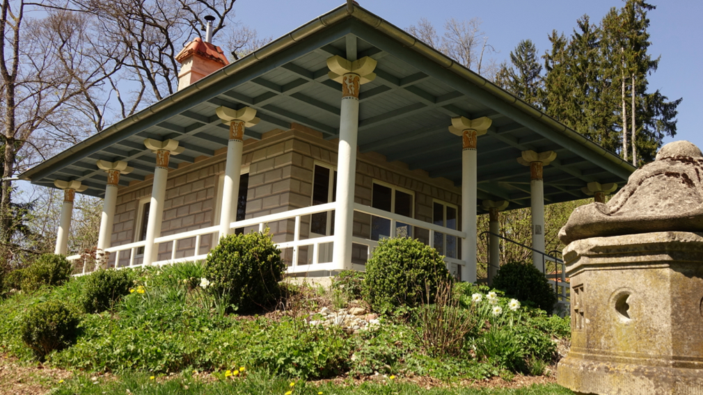 Das Teehaus im südlichen Teil des Schacky-Parks