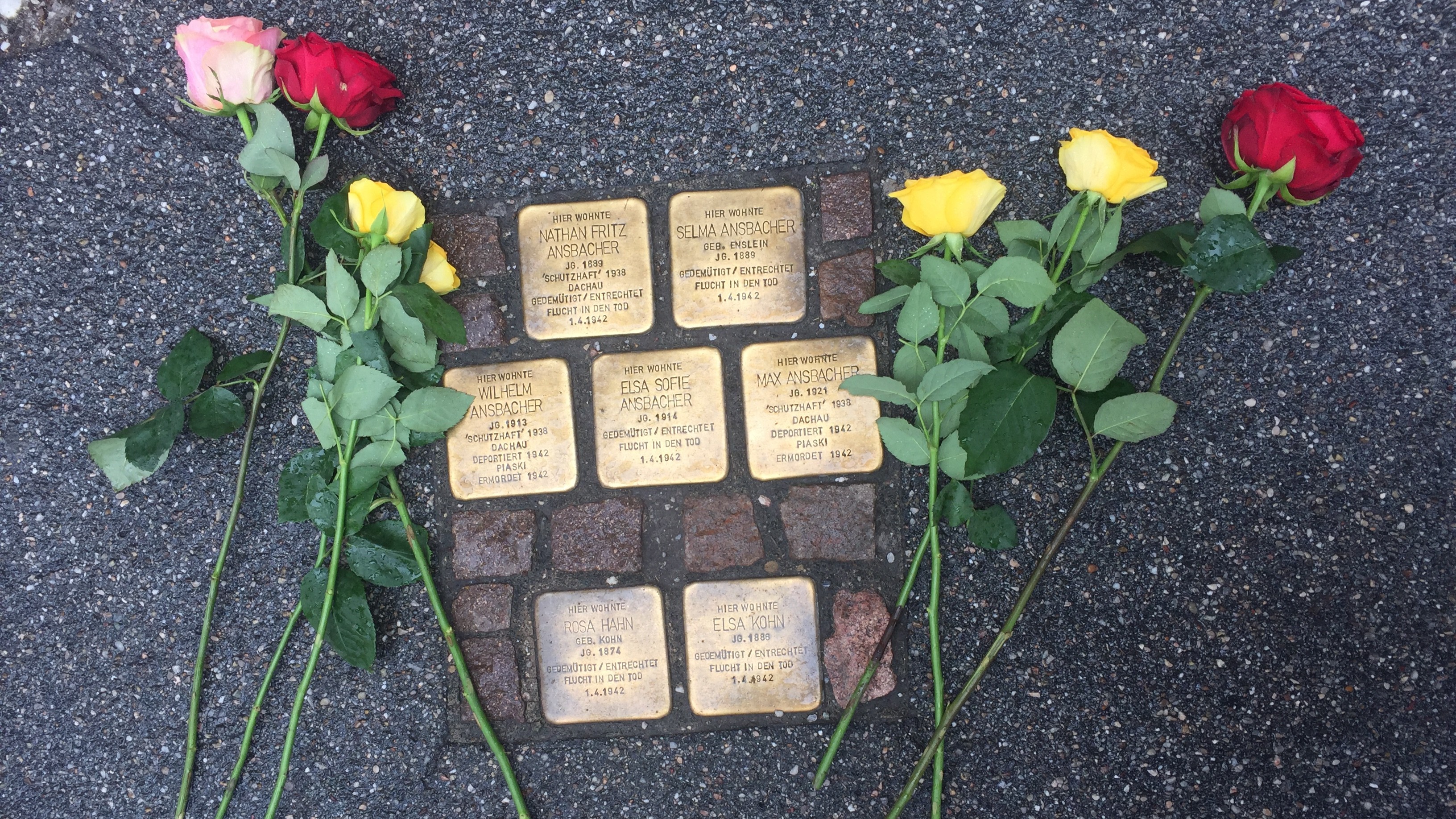 Stolpersteine Familie Ansbacher, Else Kohn, Rosa Hahn