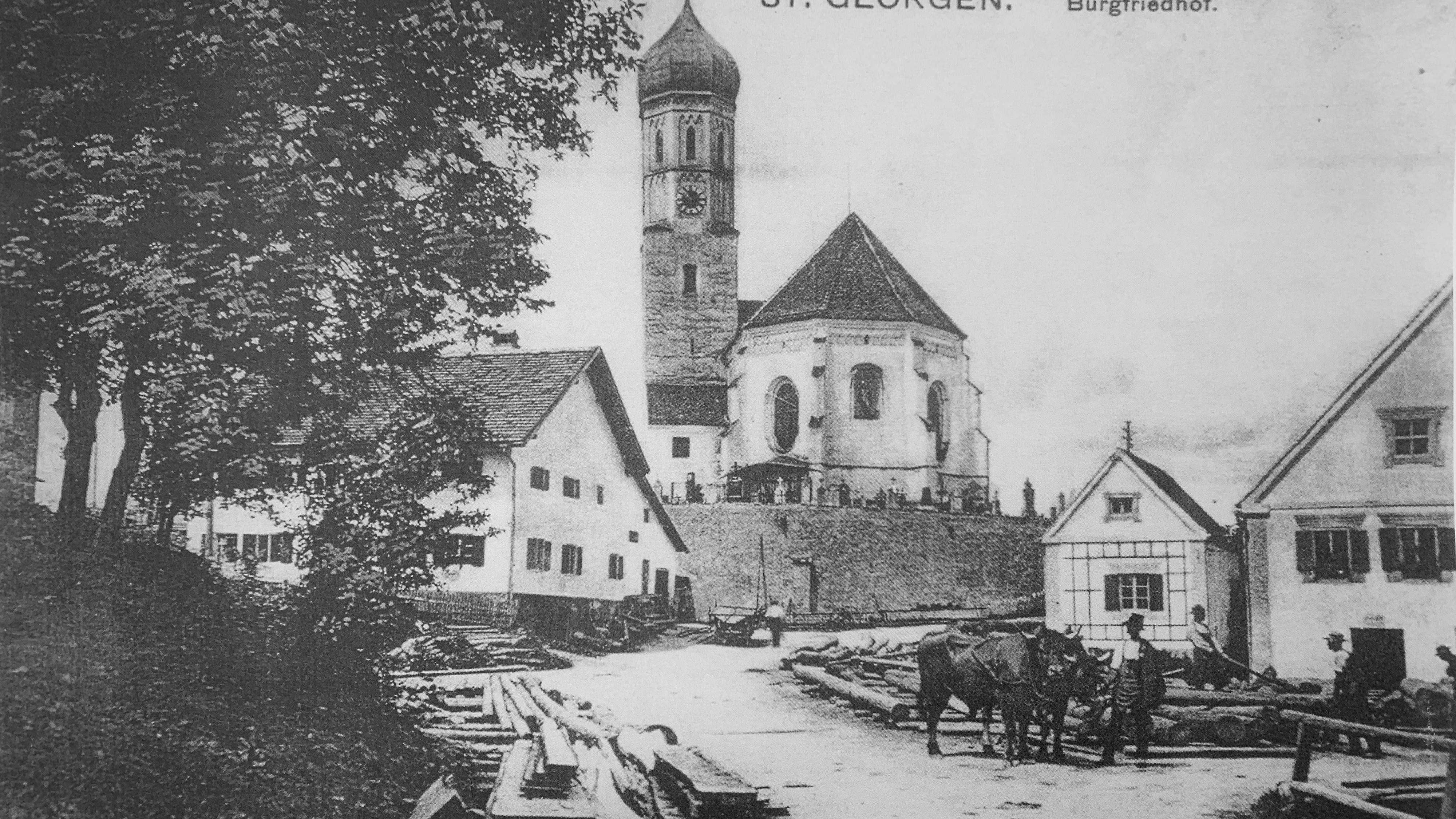 Sankt Georg - Blick auf den Burgfriedhof um 1910