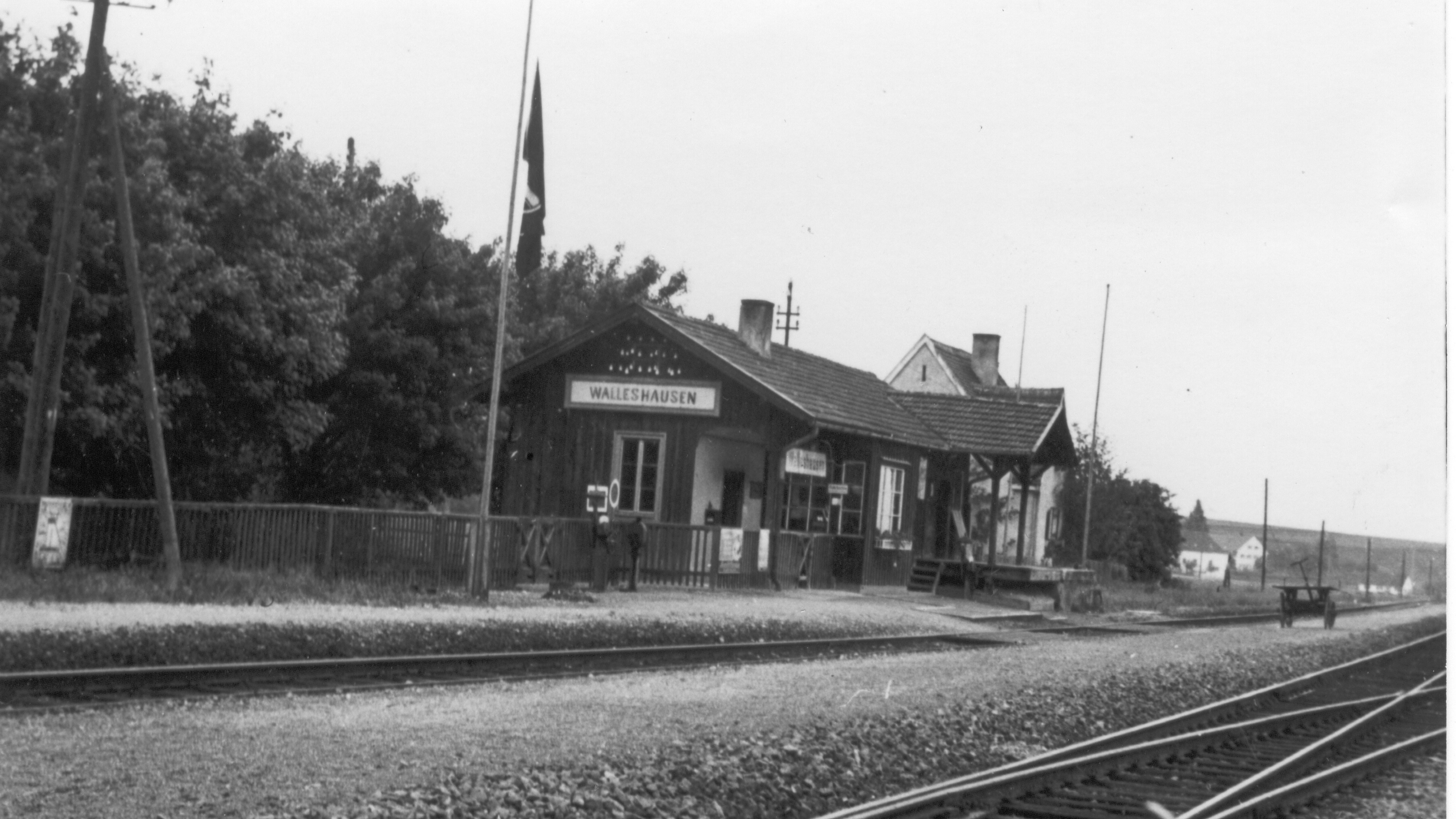 Historisches Bild Bahnhof Walleshausen. Bildquelle Alwin Reiter