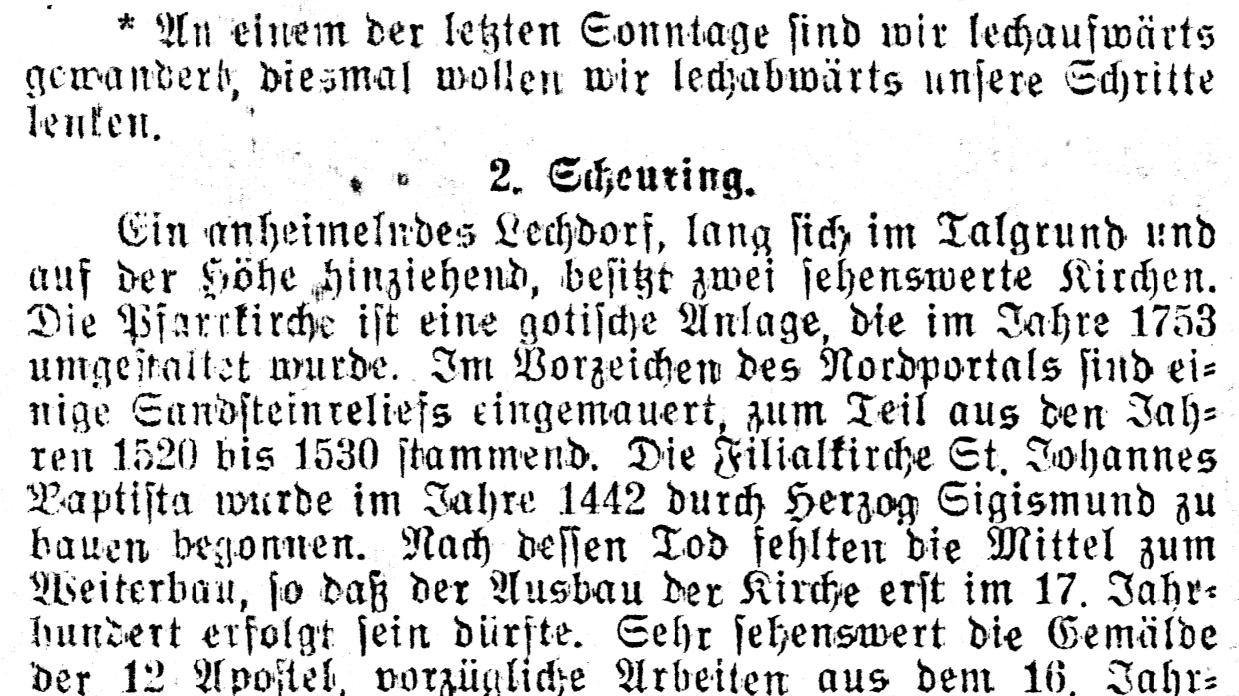 Von Landsberg nach Scheuring – ein Zeitungsbericht