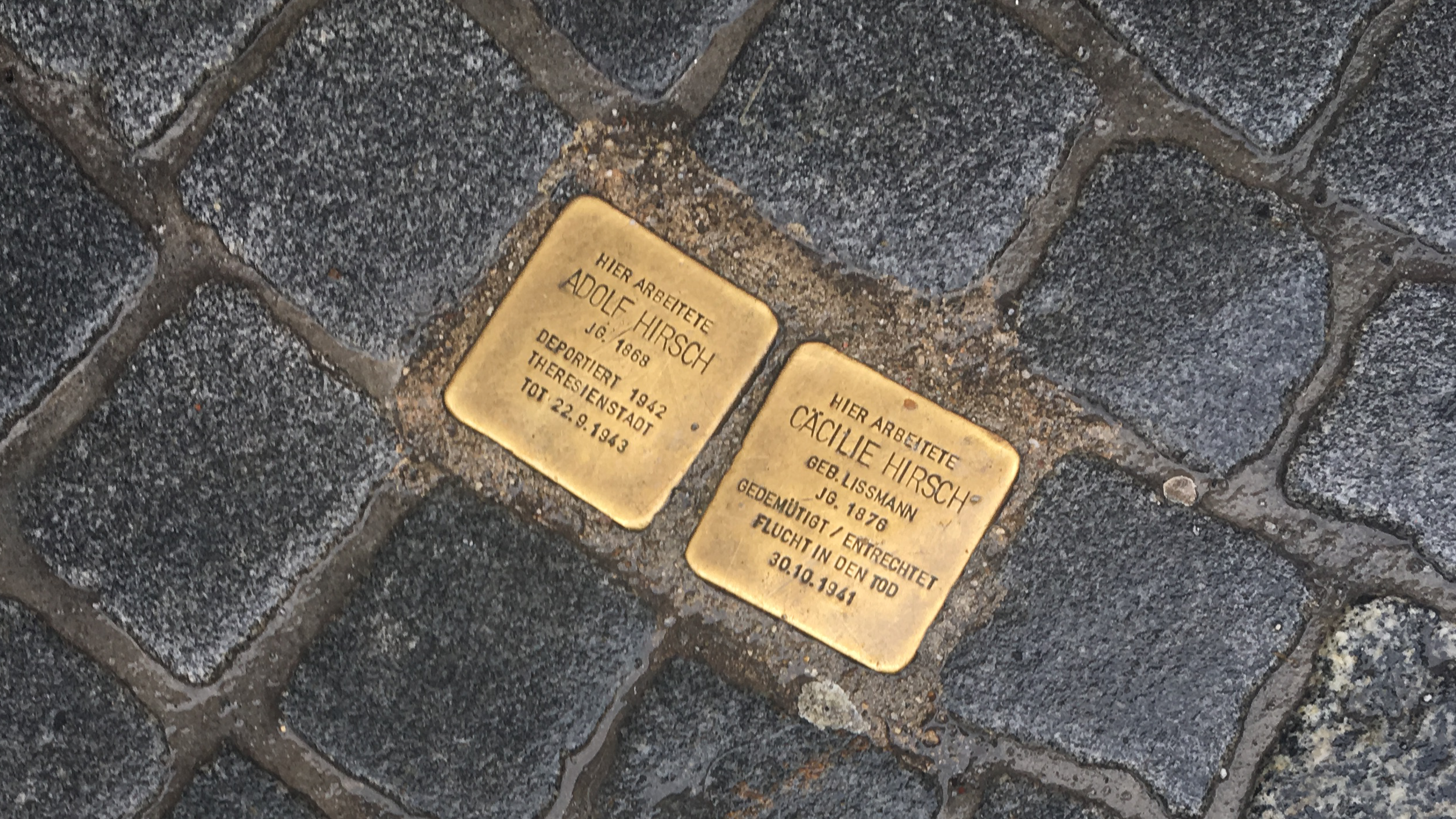 Stolpersteine Adolf und Cäcilie Hirsch